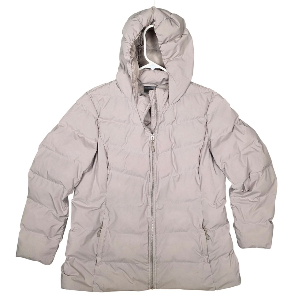 32 Degrees Heat Womens XL Hooded Puffer Jacket Wide Channel Cream Putty‎